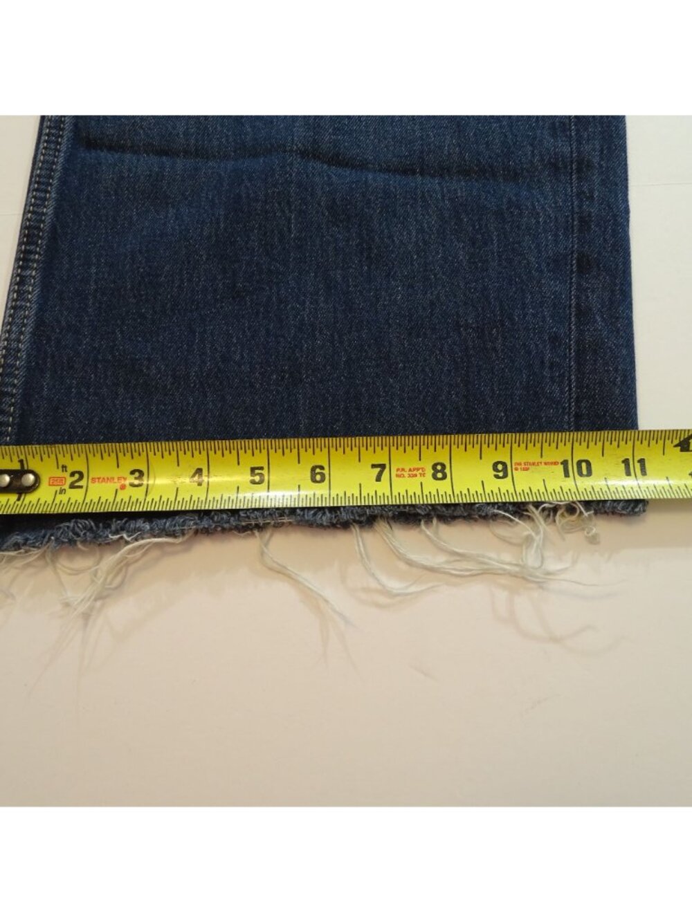 Zara Wide Leg Raw Hem Jeans Denim Blue Size 2 High Waist Boho Retro Streetwear - Picture 11 of 11
